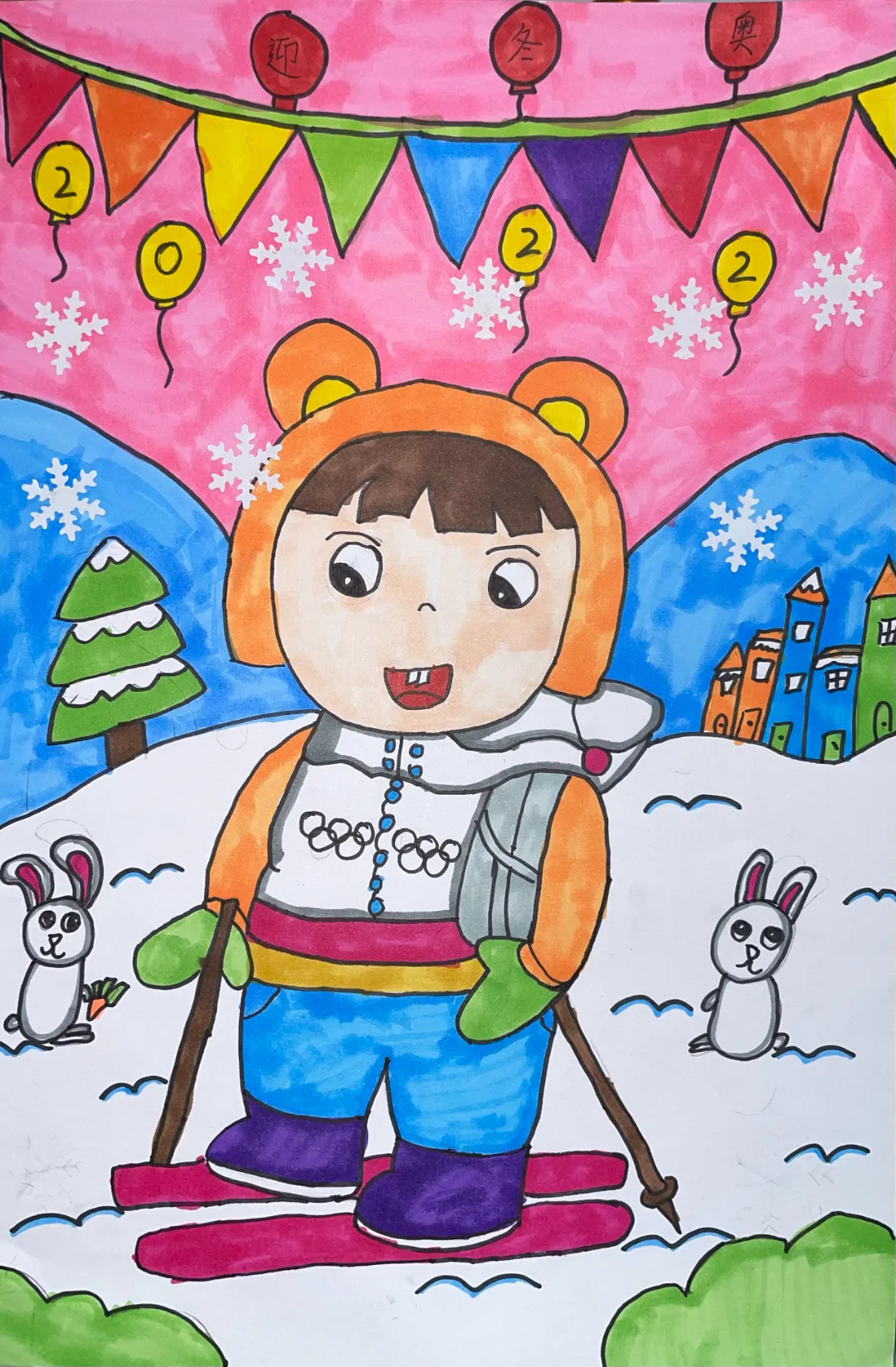冰雪运动绘画怎么画