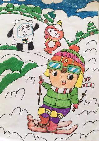 冰雪运动绘画怎么画