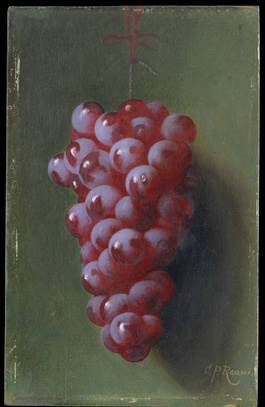 葡萄油画作品