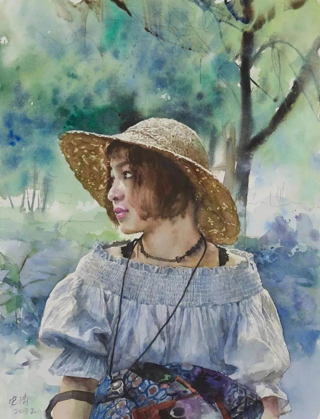 史涛水彩画人物