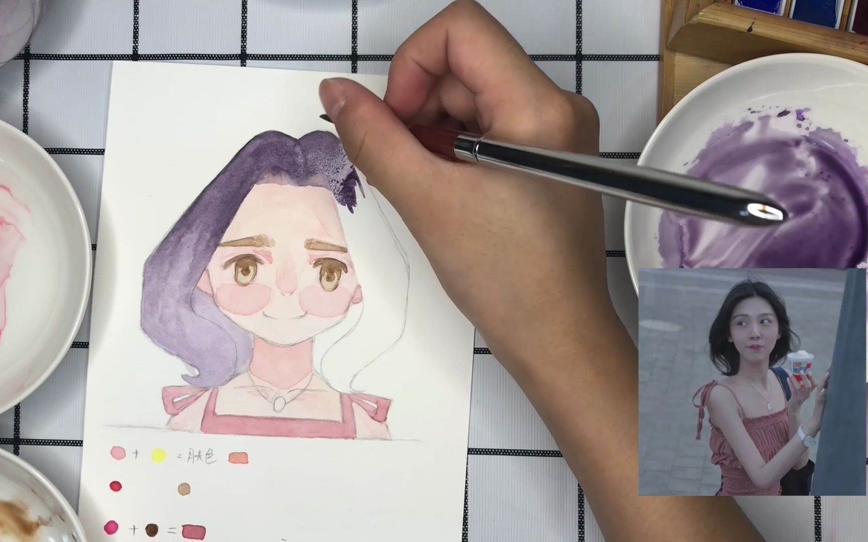 水彩画图片人物 初学