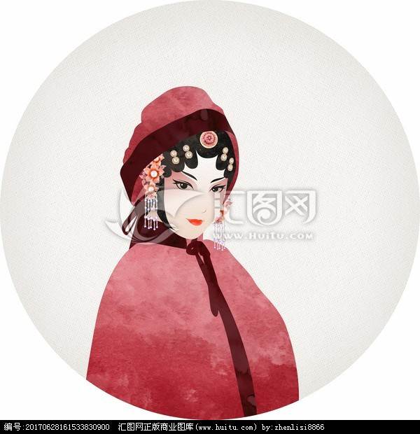 戏曲人物水彩画