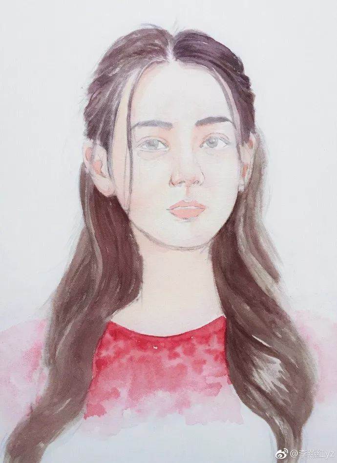 水彩画人物脸部上色