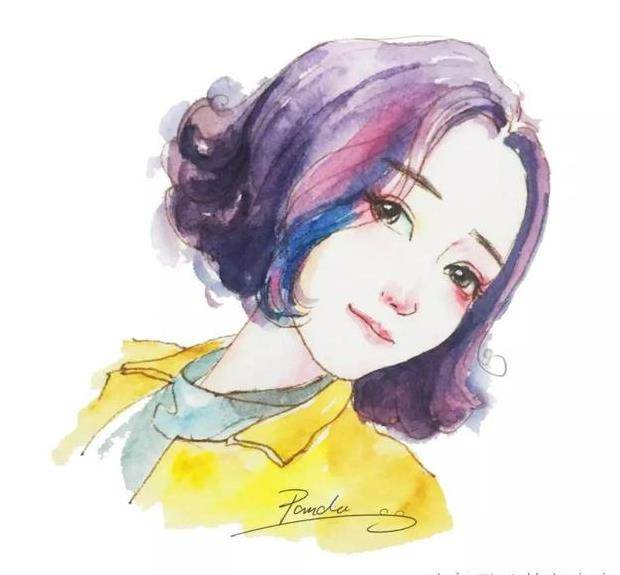 小清新人物水彩画