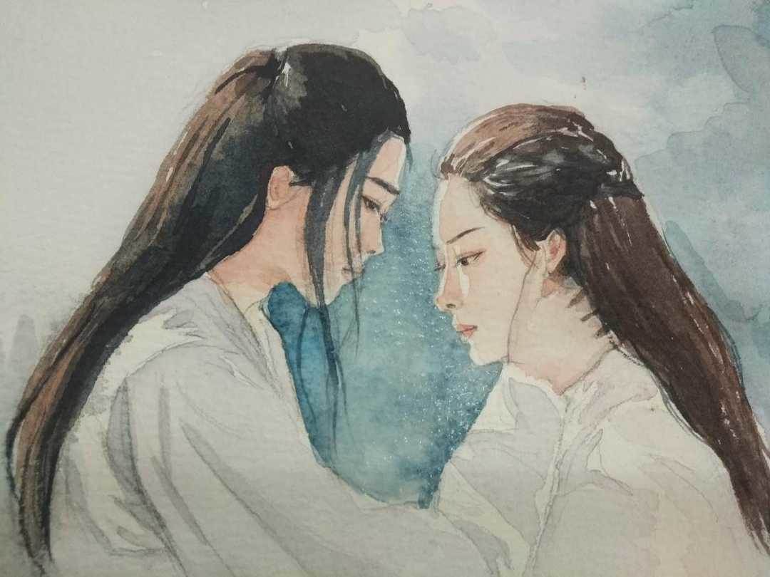 简单古风人物水彩画教程