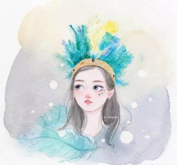 唯美水彩画人物
