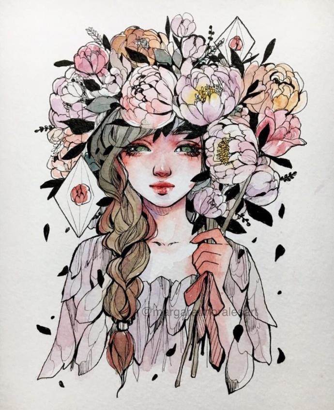 精美水彩画人物