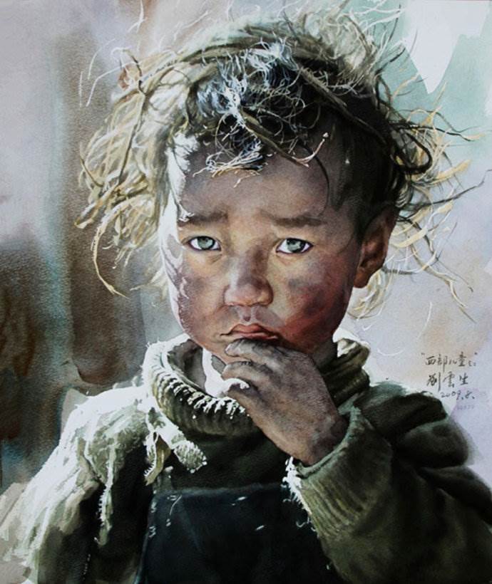 现代人物水彩画