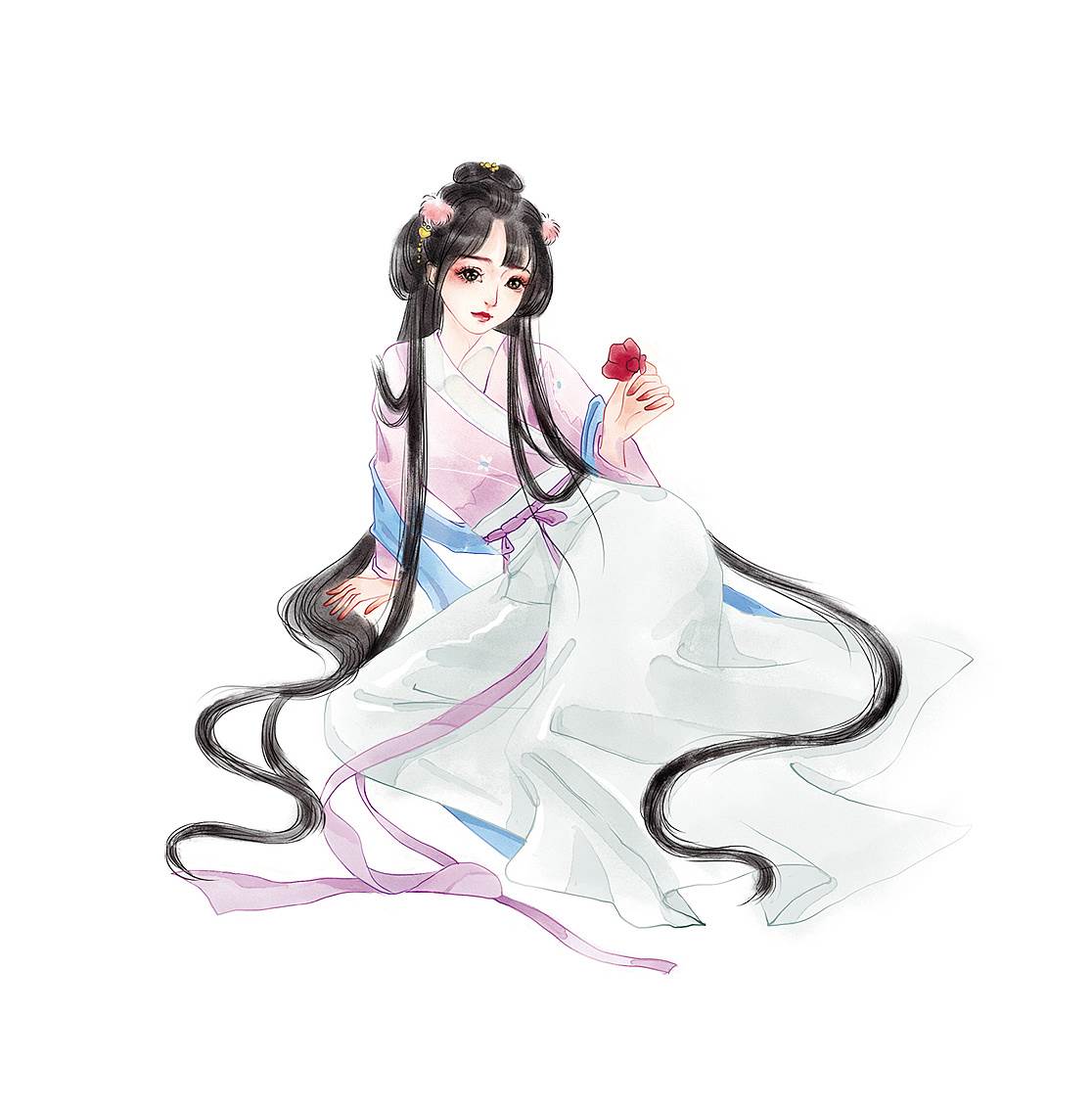 古风人物的水彩画教程视频