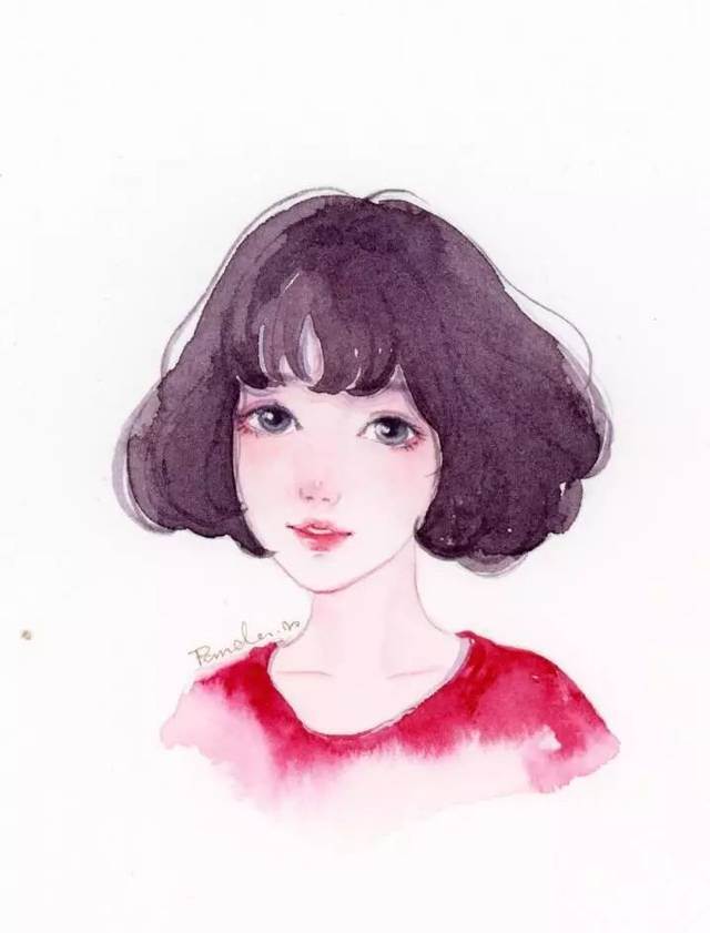 唯美水彩画人物