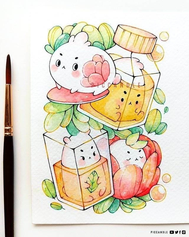 水彩画人物简笔画