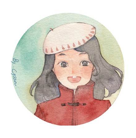 水彩画人物女孩头像