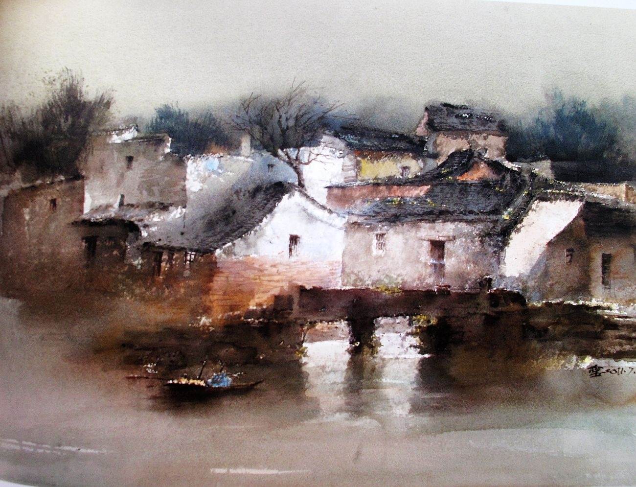 林绍灵人物水彩画作品