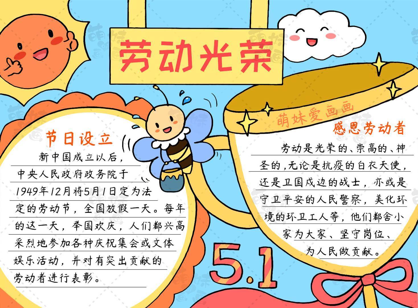 劳动节手抄报简单好画