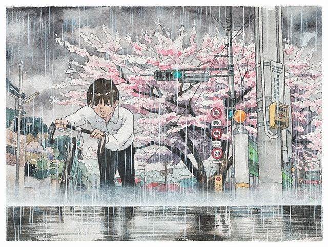 人物水彩画图片男孩