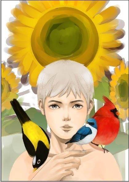 人物水彩画图片男孩