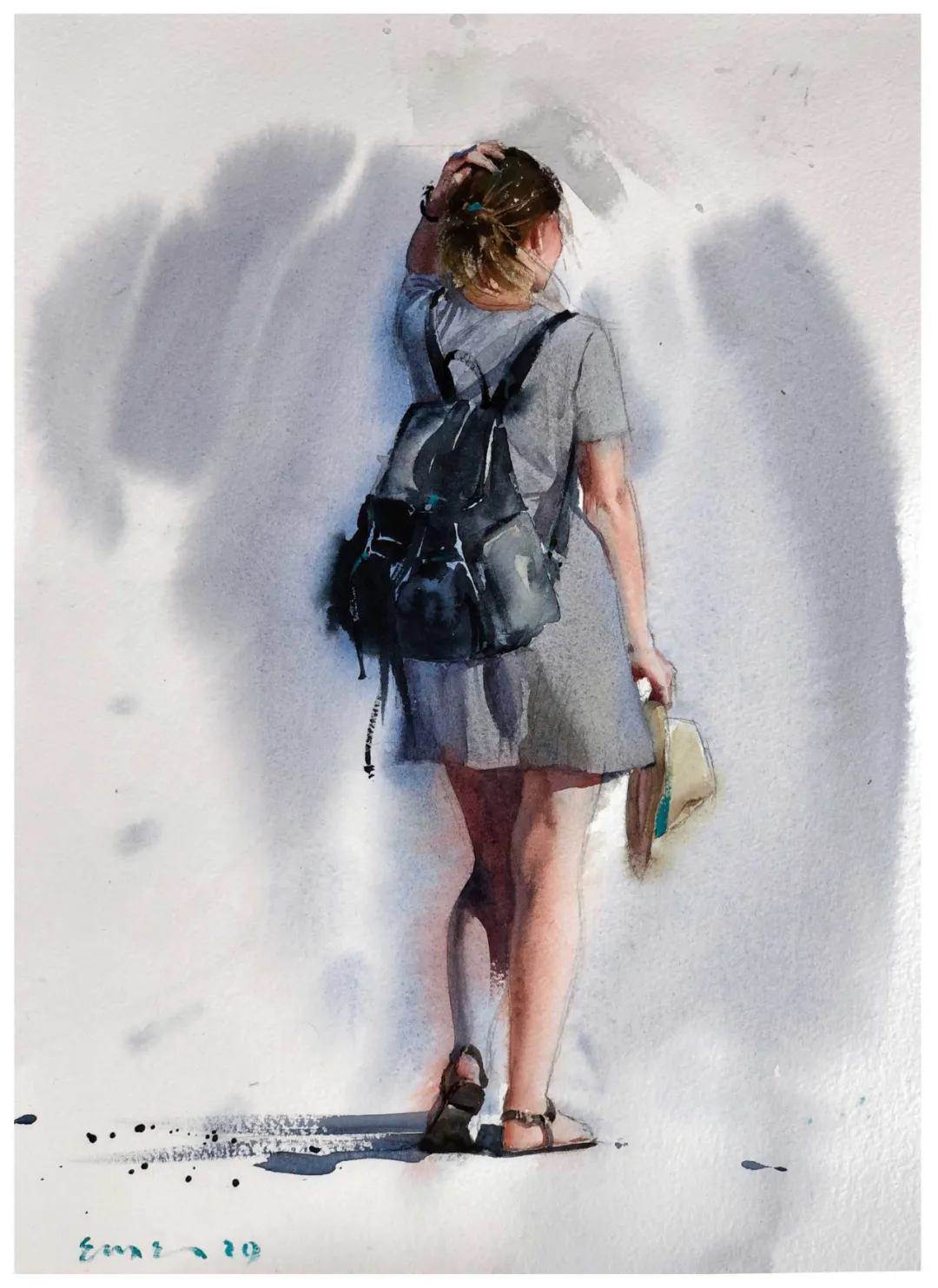 西班牙水彩画人物图片