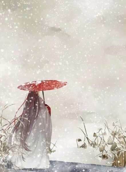 用毛笔和水彩画古风人物背影