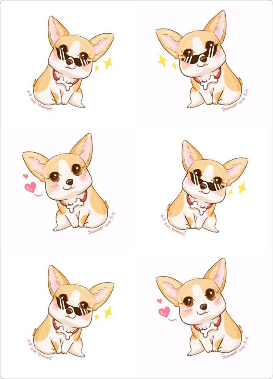 水彩画人物柯基