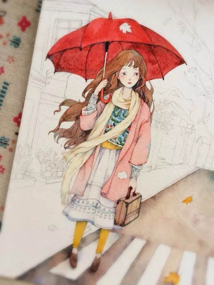 水彩画画法教程人物小女孩