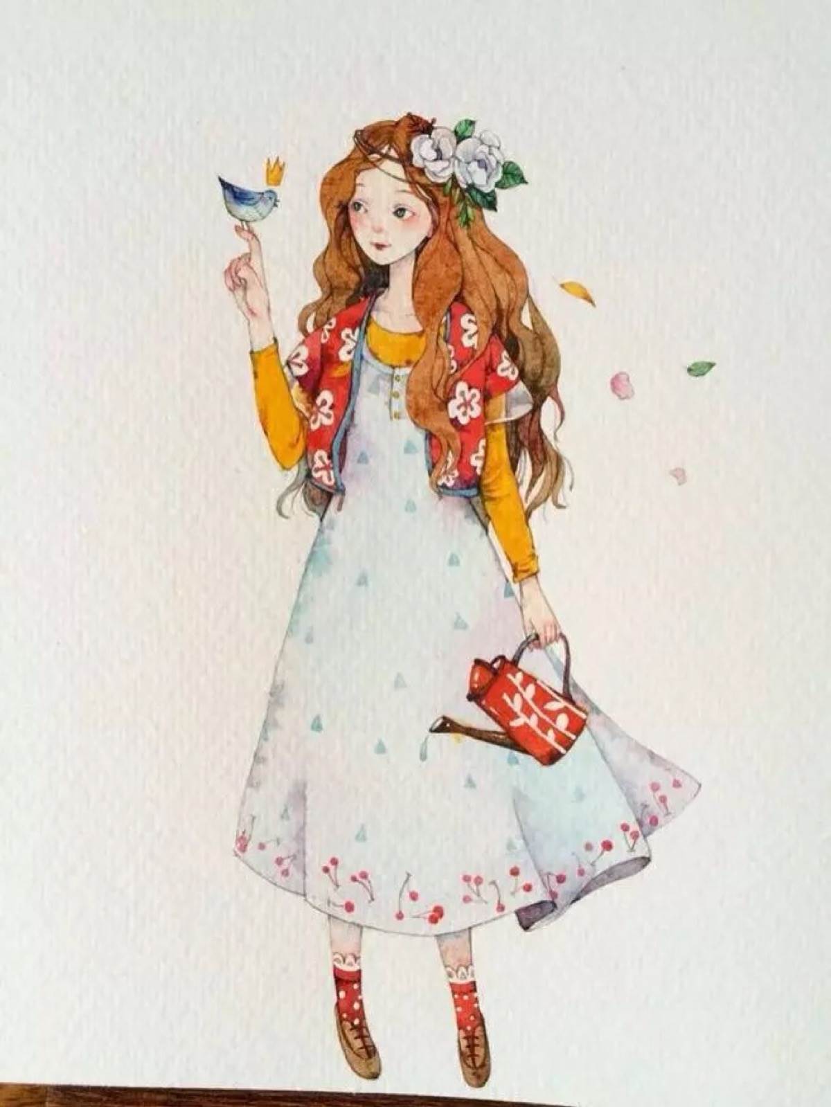 水彩画画法教程人物小女孩