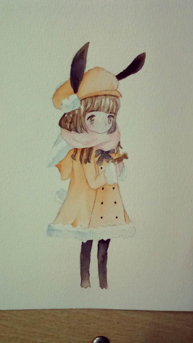 水彩q版人物水彩画