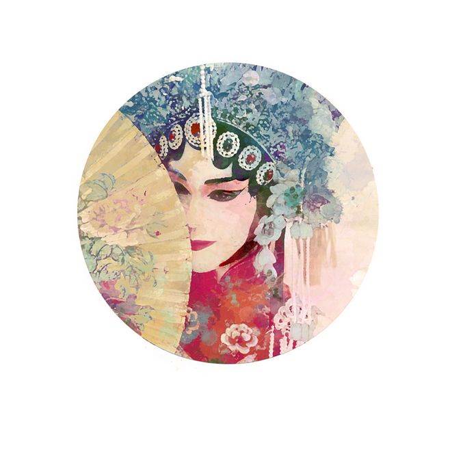 大班京剧人物水彩画