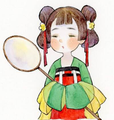 古装影视剧人物水彩画图片