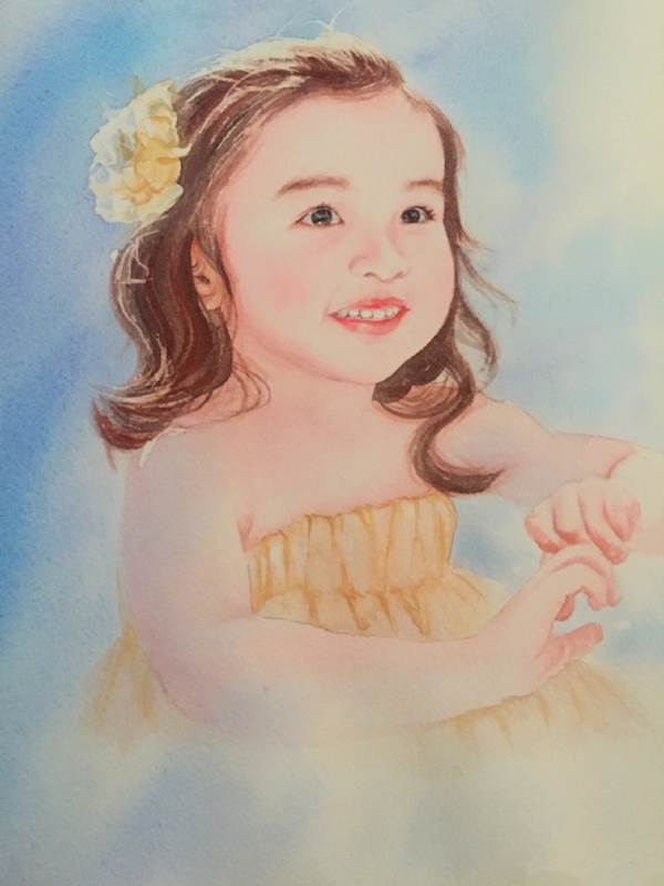 水彩画人物可爱