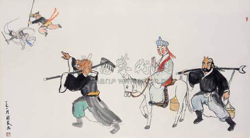 水彩画西游记动画人物