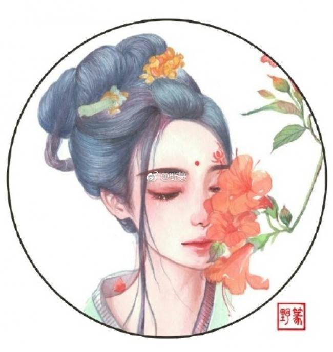 用水彩画古时候的人物