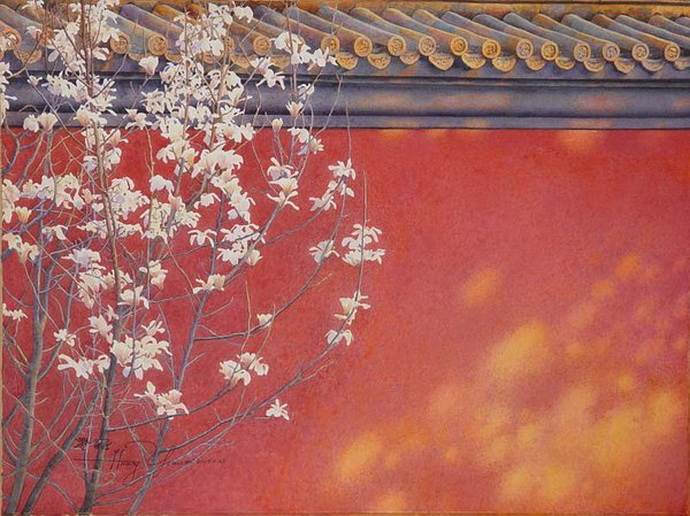 水彩画白蛇缘起中的人物