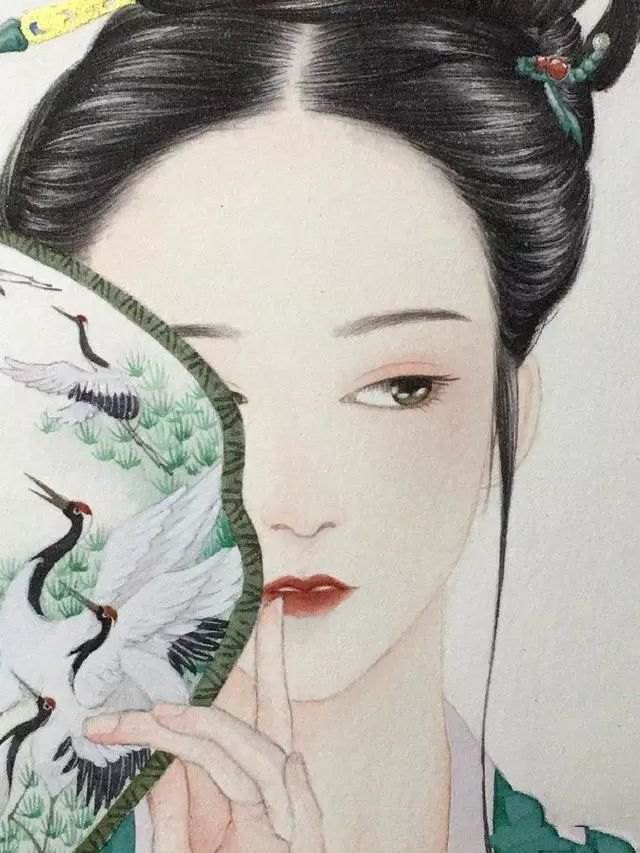 画简笔古风人物水彩画