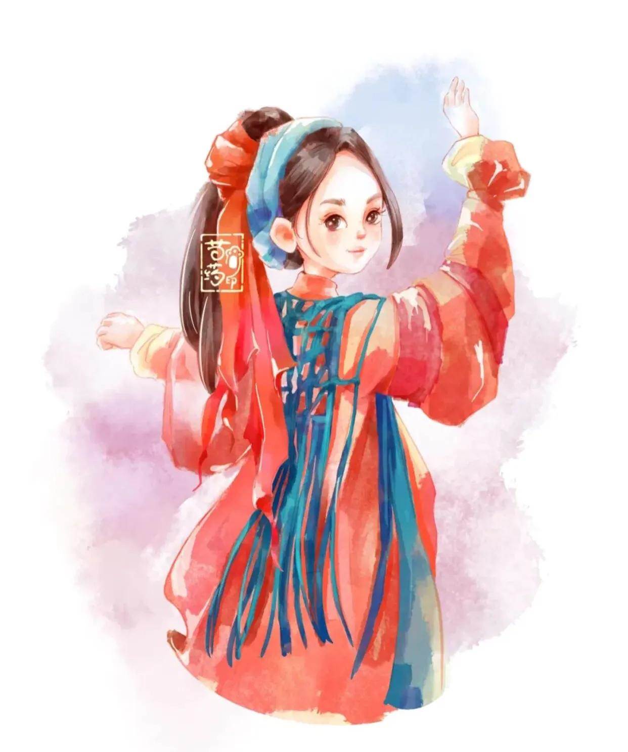 水彩画西游记动画人物