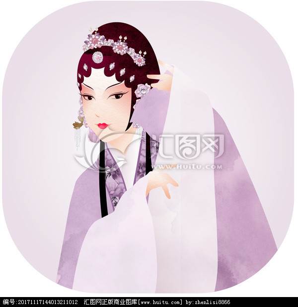 水彩画教程人物花旦