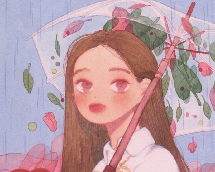 水彩画人物少女