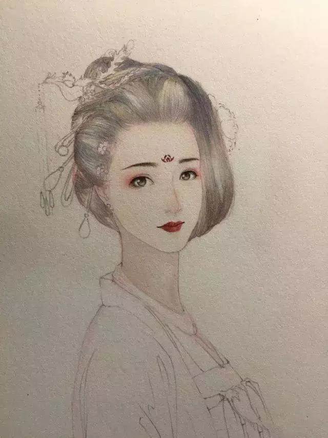 水彩画古风动漫人物