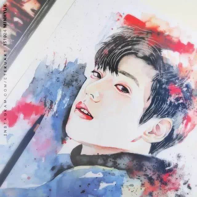 帅气人物水彩画