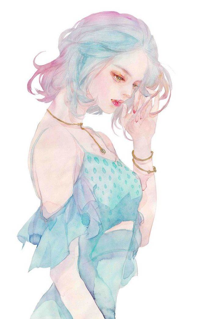 小尺寸的水彩画人物