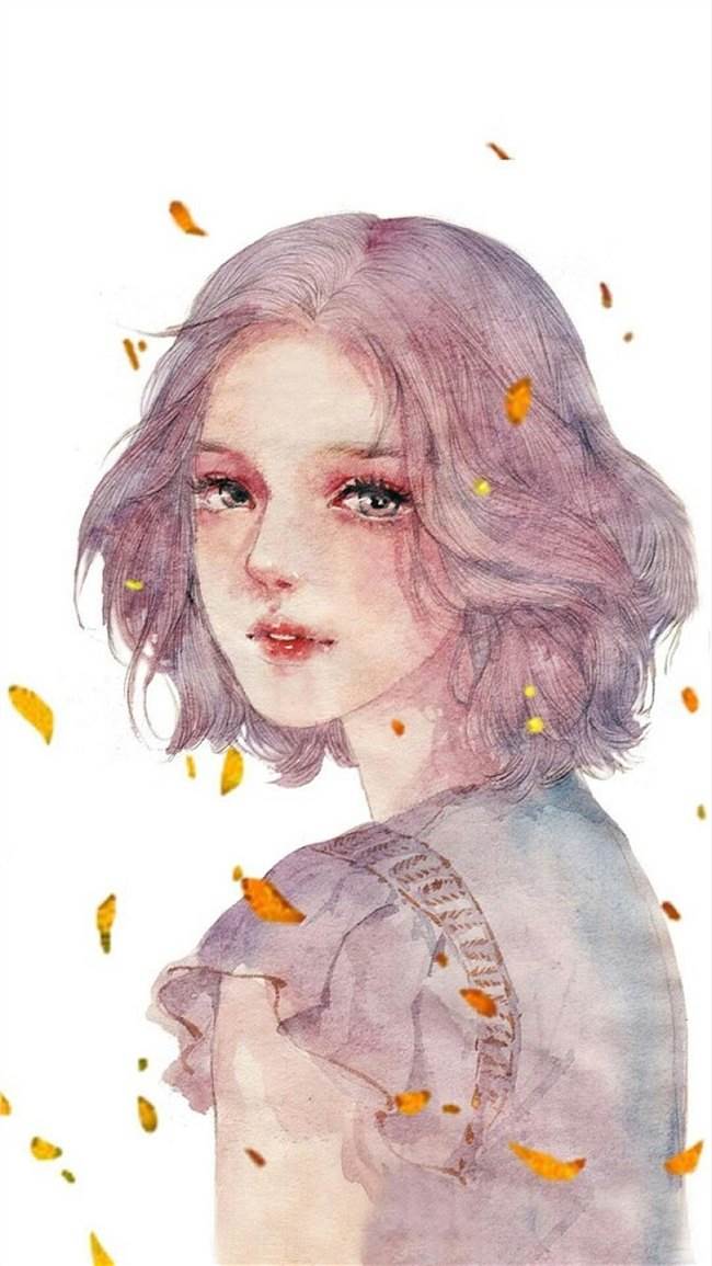 水彩画人物侧面简笔画
