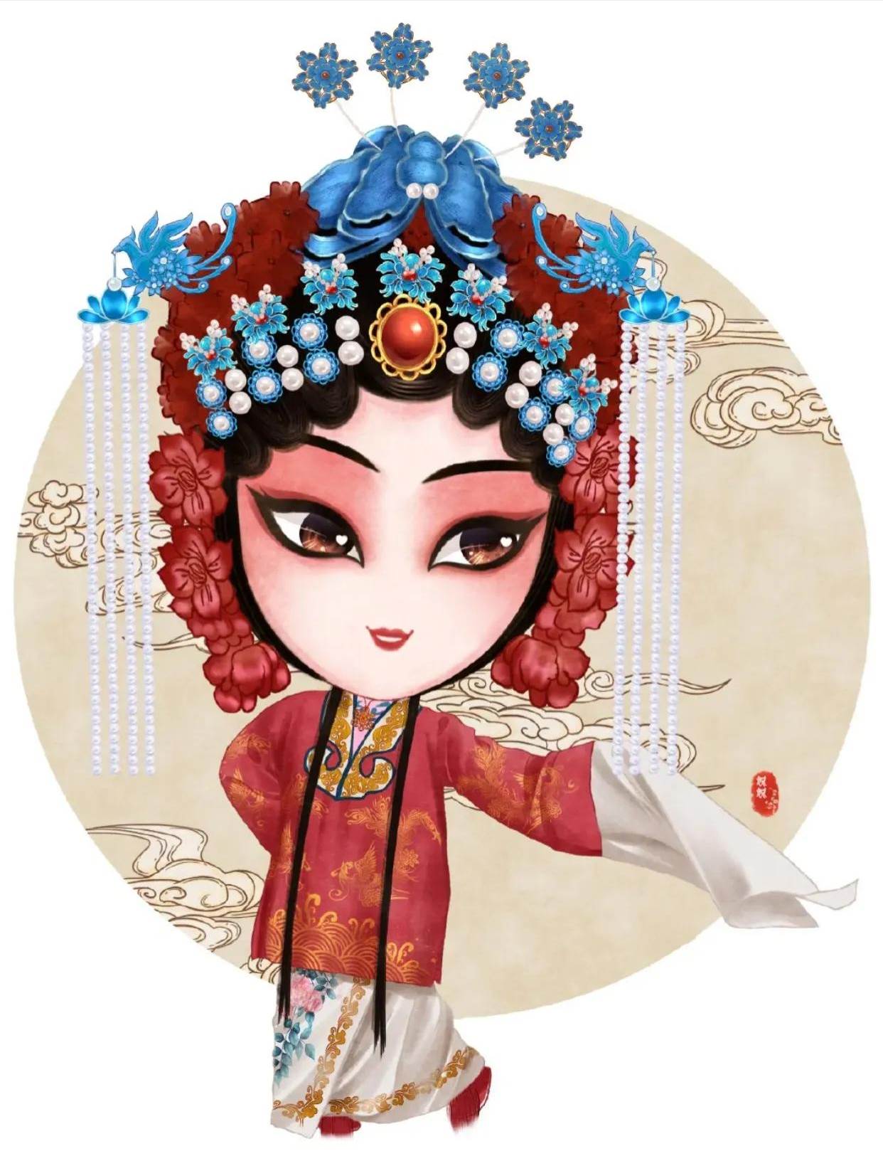 戏曲人物水彩画图片大全