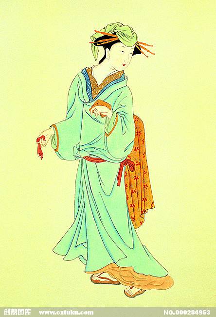 用水彩画古时候的人物