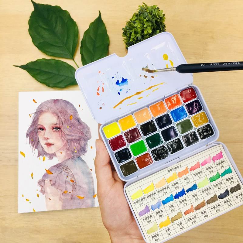 固体水彩画女生人物