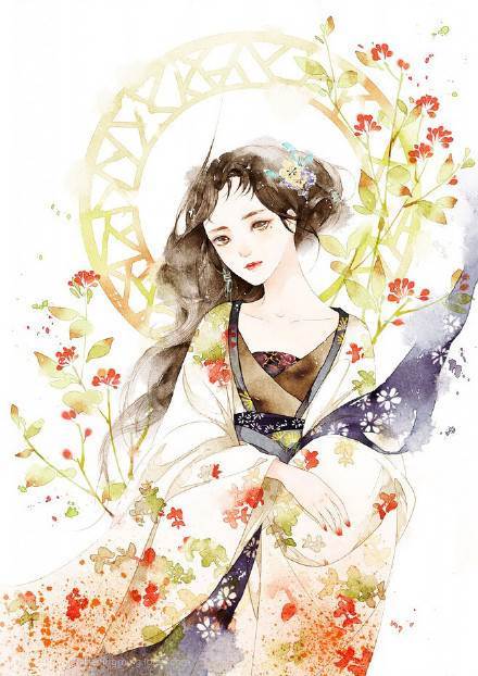 水彩画人物古风新手