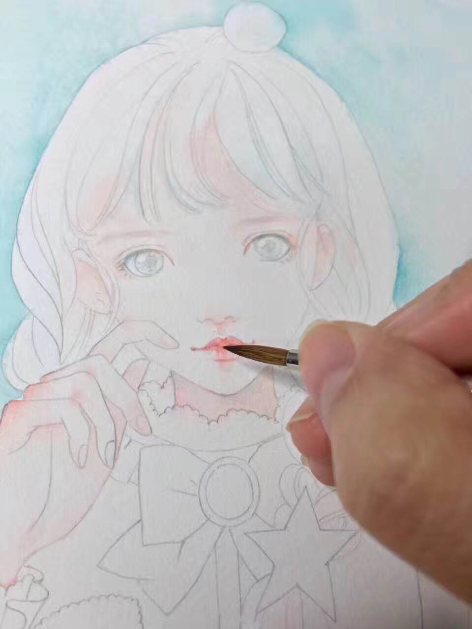 动漫水彩画人物少儿