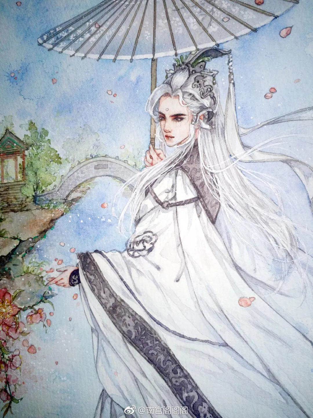 帅气人物水彩画