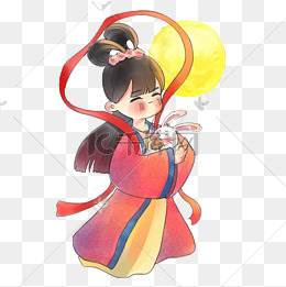 水彩画动漫人物古风嫦娥