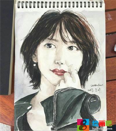 水彩画人物现代简单