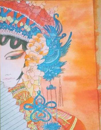 大班京剧人物水彩画