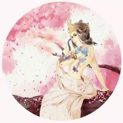 水彩画古风人物女子衣服上色
